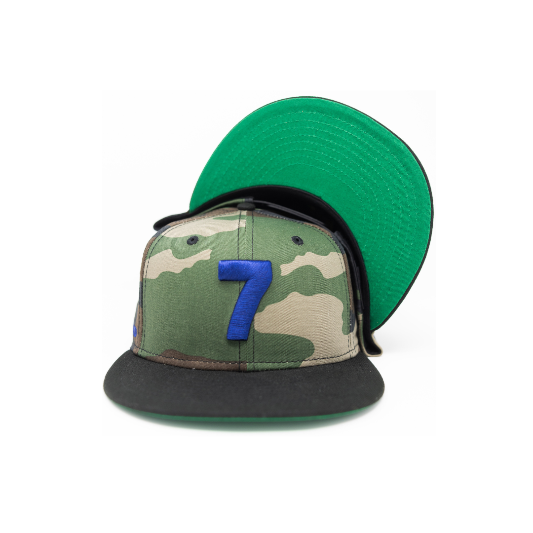 Blue '7' Camo Snapback