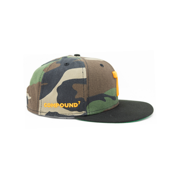Orange '7' Camo Snapback - COMPOUND