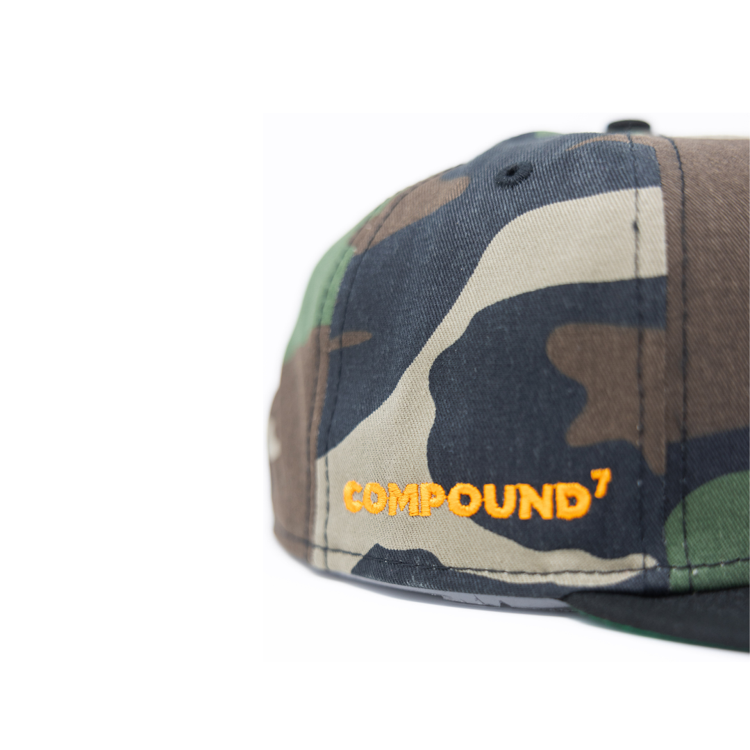 Orange '7' Camo Snapback