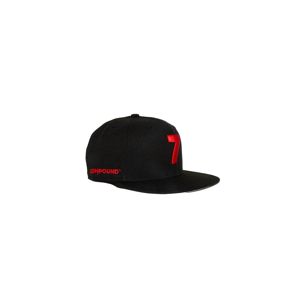 BLACK/RED '7' SNAPBACK